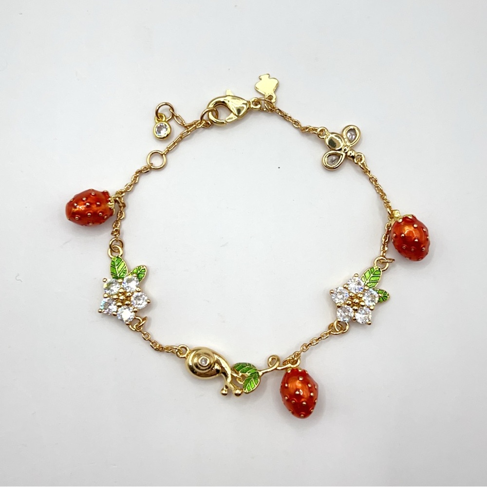 KS527-Kate Spade strawberry and flower bracelet
